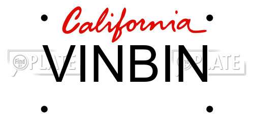 VINBIN California License Plate