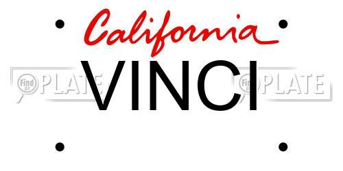 VINCI California License Plate