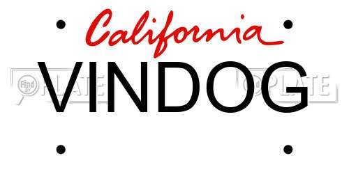 VINDOG California License Plate
