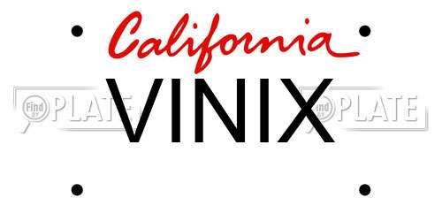 VINIX California License Plate