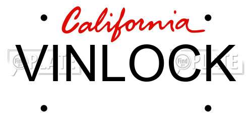 VINLOCK California License Plate