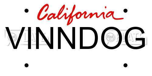 VINNDOG California License Plate