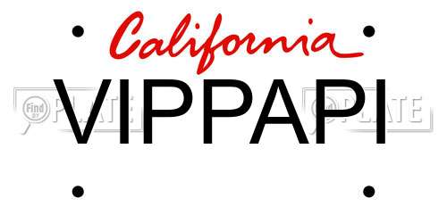 VIPPAPI California License Plate