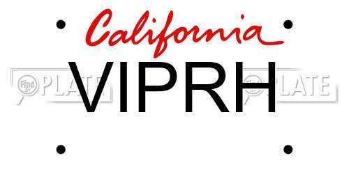 VIPRH California License Plate