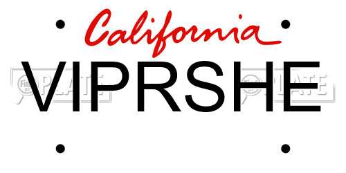 VIPRSHE California License Plate
