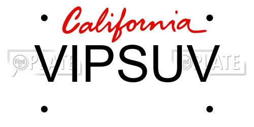 VIPSUV California License Plate