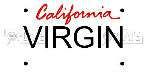 VIRGIN California License Plate
