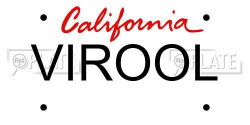 VIROOL California License Plate