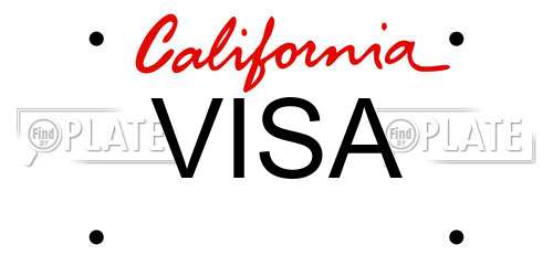 VISA California License Plate