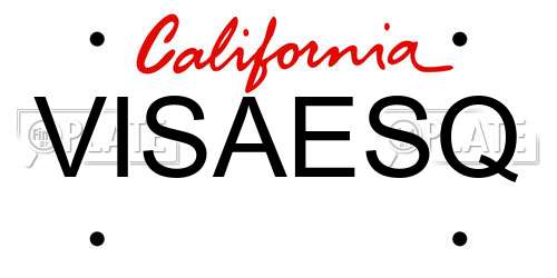 VISAESQ California License Plate