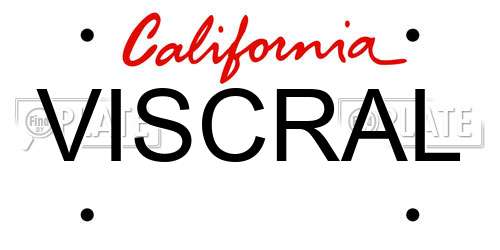 VISCRAL California License Plate
