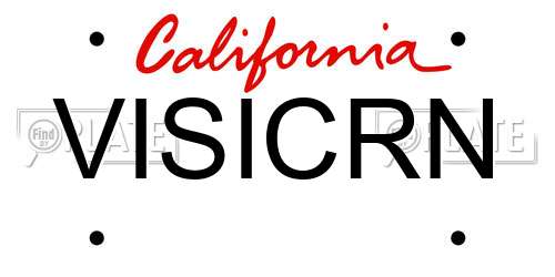 VISICRN California License Plate