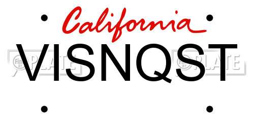 VISNQST California License Plate