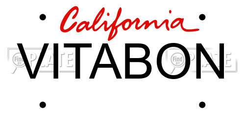 VITABON California License Plate