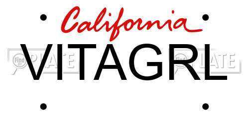 VITAGRL California License Plate