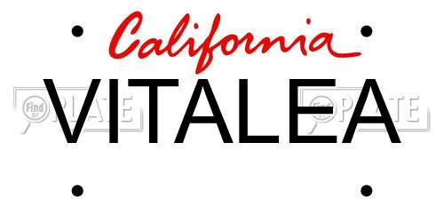 VITALEA California License Plate