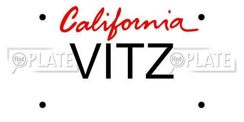 VITZ California License Plate