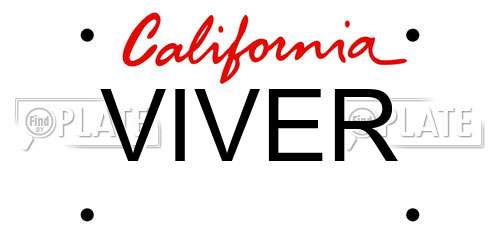 VIVER California License Plate