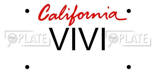 VIVI California License Plate