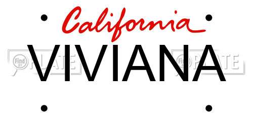 VIVIANA California License Plate