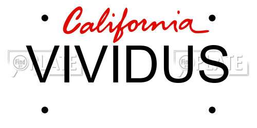 VIVIDUS California License Plate