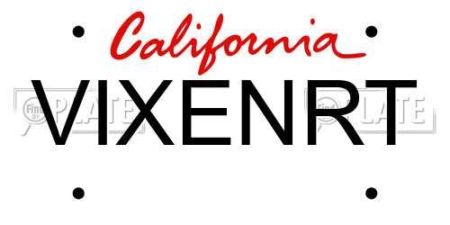 VIXENRT California License Plate