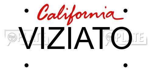 VIZIATO California License Plate