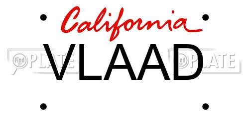 VLAAD California License Plate