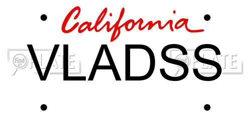 VLADSS California License Plate