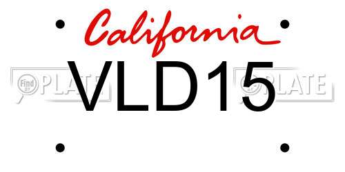 VLD15 California License Plate