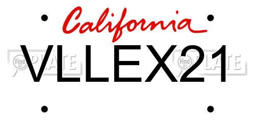 VLLEX21 California License Plate
