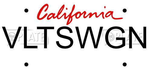 VLTSWGN California License Plate