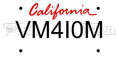 VM4I0M California License Plate