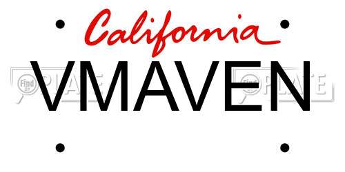 VMAVEN California License Plate