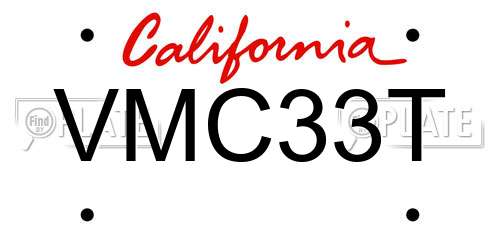 VMC33T California License Plate