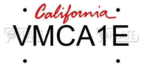 VMCA1E California License Plate