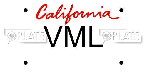 VML California License Plate