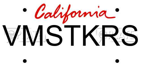 VMSTKRS California License Plate
