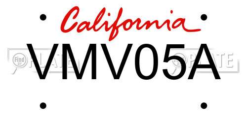 VMV05A California License Plate