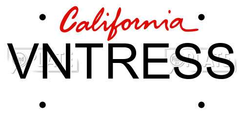 VNTRESS California License Plate