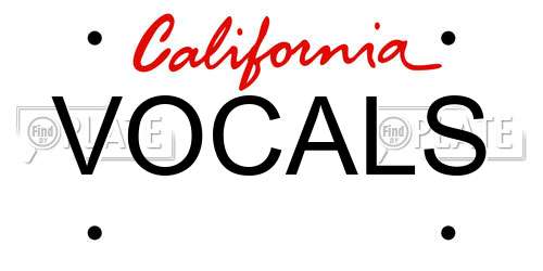 VOCALS California License Plate