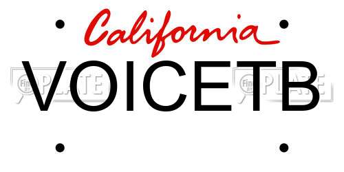 VOICETB California License Plate