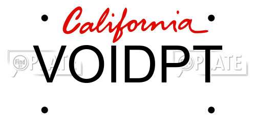 VOIDPT California License Plate