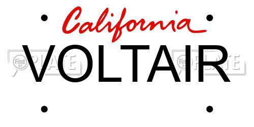 VOLTAIR California License Plate