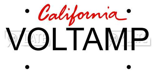 VOLTAMP California License Plate