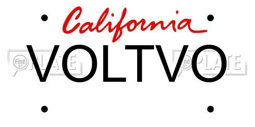 VOLTVO California License Plate