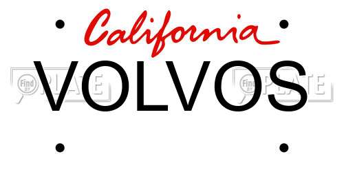 VOLVOS California License Plate