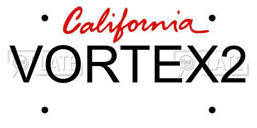 VORTEX2 California License Plate