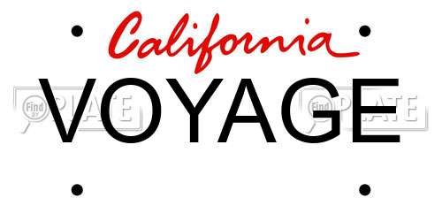 VOYAGE California License Plate