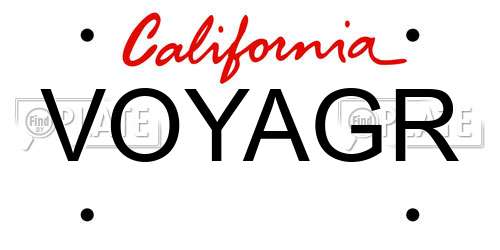 VOYAGR California License Plate